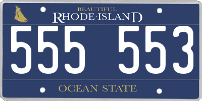 RI license plate 555553