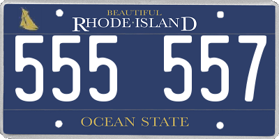 RI license plate 555557