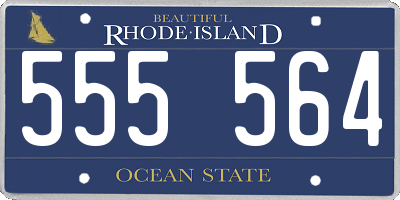 RI license plate 555564