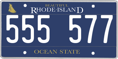RI license plate 555577