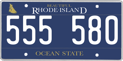 RI license plate 555580