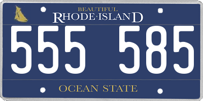 RI license plate 555585