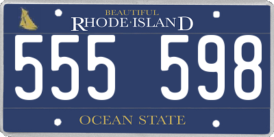 RI license plate 555598