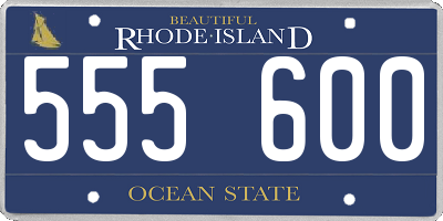 RI license plate 555600