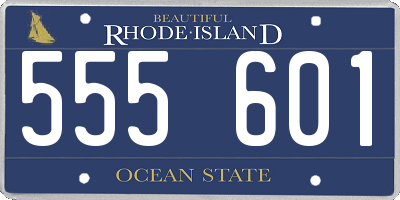 RI license plate 555601