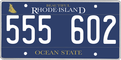 RI license plate 555602