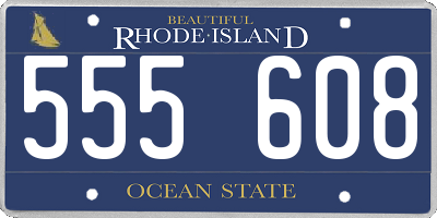 RI license plate 555608