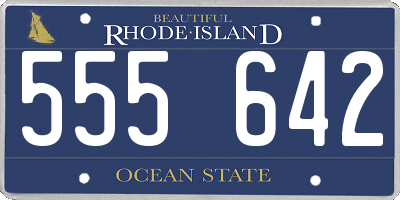 RI license plate 555642