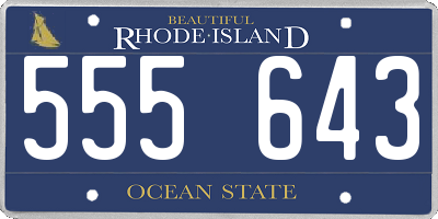 RI license plate 555643