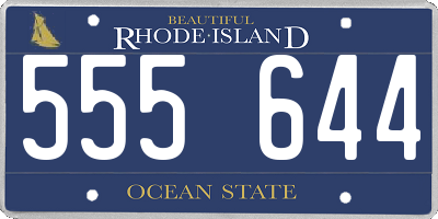 RI license plate 555644