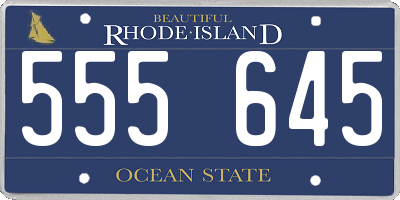RI license plate 555645