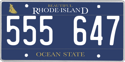 RI license plate 555647