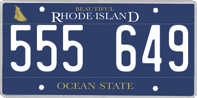 RI license plate 555649