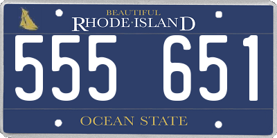 RI license plate 555651