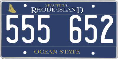 RI license plate 555652