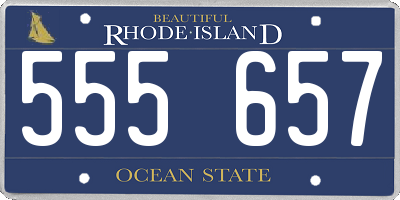 RI license plate 555657