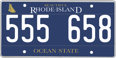 RI license plate 555658