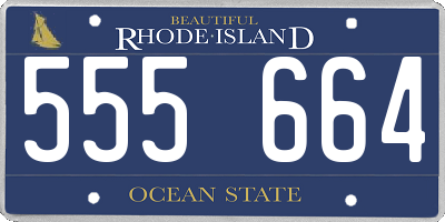 RI license plate 555664
