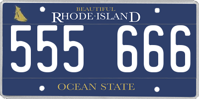 RI license plate 555666