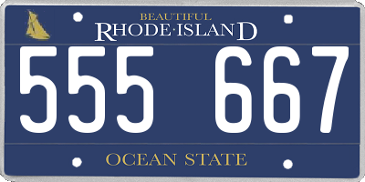 RI license plate 555667