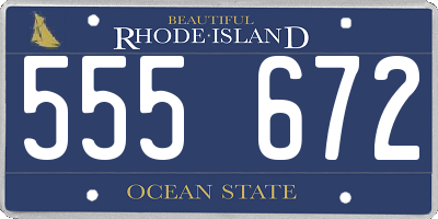 RI license plate 555672