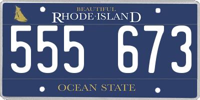 RI license plate 555673