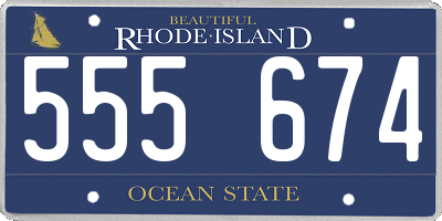 RI license plate 555674