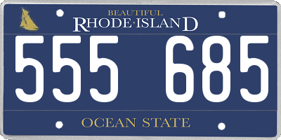 RI license plate 555685