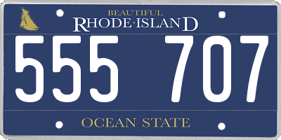 RI license plate 555707