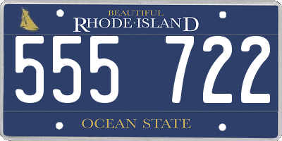 RI license plate 555722