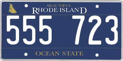 RI license plate 555723