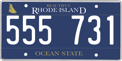 RI license plate 555731
