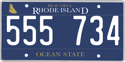 RI license plate 555734