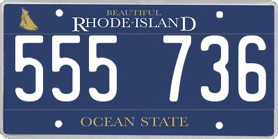 RI license plate 555736