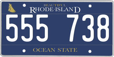 RI license plate 555738