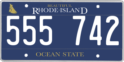 RI license plate 555742