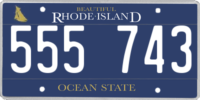 RI license plate 555743