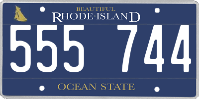 RI license plate 555744