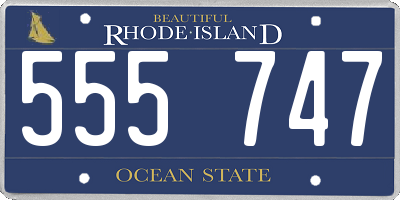 RI license plate 555747