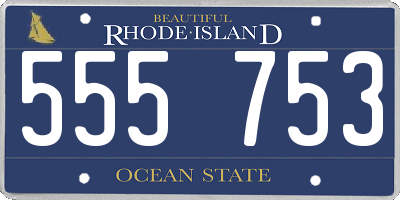 RI license plate 555753