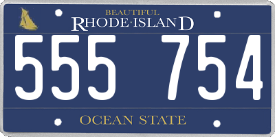 RI license plate 555754