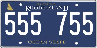 RI license plate 555755