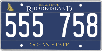 RI license plate 555758