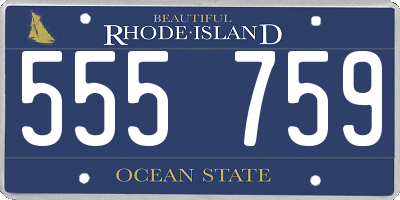 RI license plate 555759