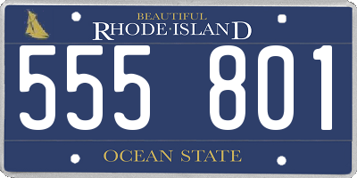RI license plate 555801