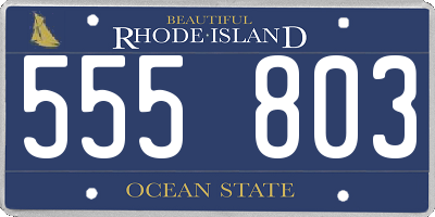 RI license plate 555803