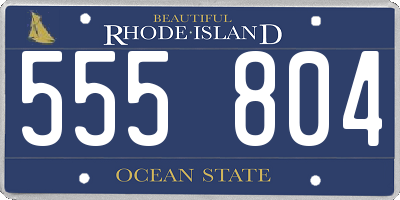 RI license plate 555804