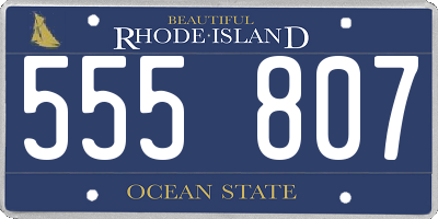 RI license plate 555807