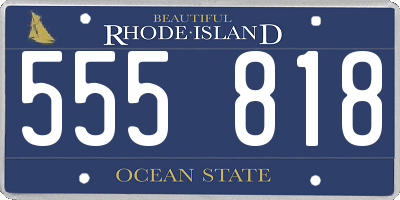RI license plate 555818