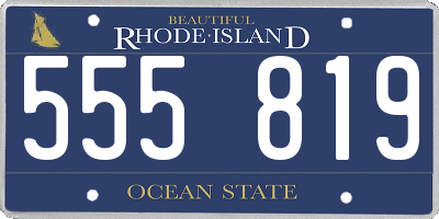 RI license plate 555819